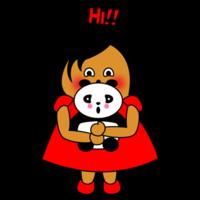 Red Girl - Hi!!! - AS Colour - Women's Maple Crew Tee Design