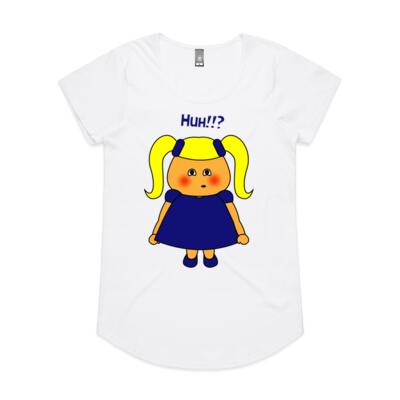 Blue Girl - HuH!! -  Women's Maple Crew Tee - Women's 'Mali' Scoop Tee Thumbnail