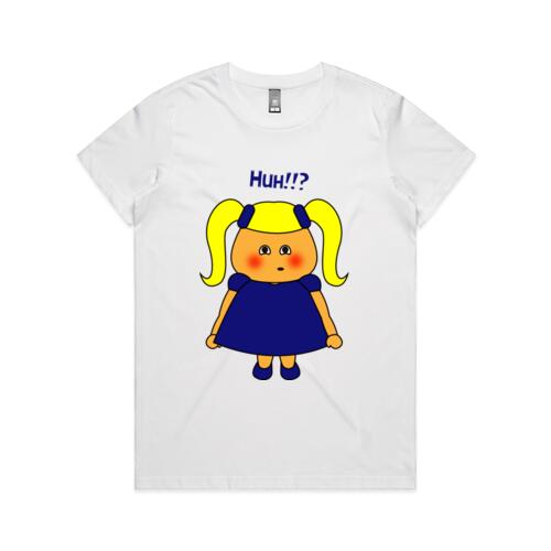 Blue Girl - HuH!! - Women's Maple Crew Tee  Thumbnail