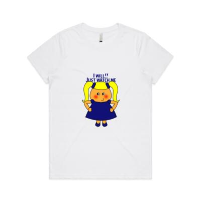 Blue Girl - I Will Just Watch!!! - AS Colour - Women's  Maple ORGANIC Tee Thumbnail
