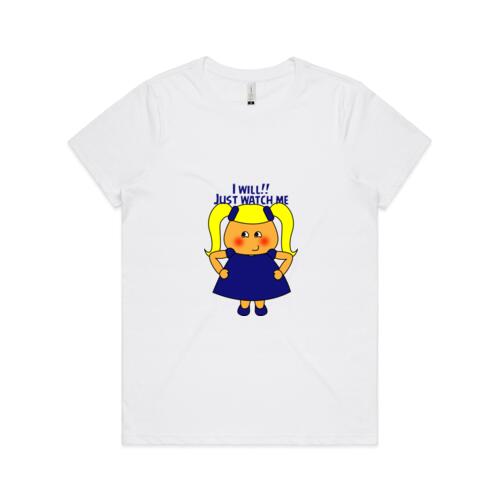 Blue Girl - I Will Just Watch!!! - AS Colour - Women's  Maple ORGANIC Tee Thumbnail