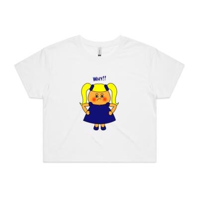 Blue Girl - WHY?! - AS COLOUR - Women's Crop Tee Thumbnail