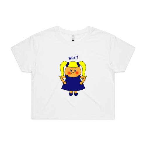 Blue Girl - WHY?! - AS COLOUR - Women's Crop Tee Thumbnail