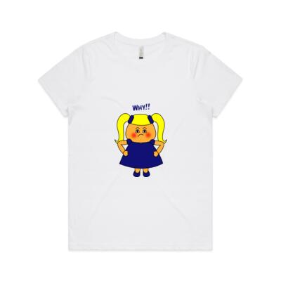 Blue Girl - WHY?! - AS Colour - Women's  Maple ORGANIC Tee Thumbnail
