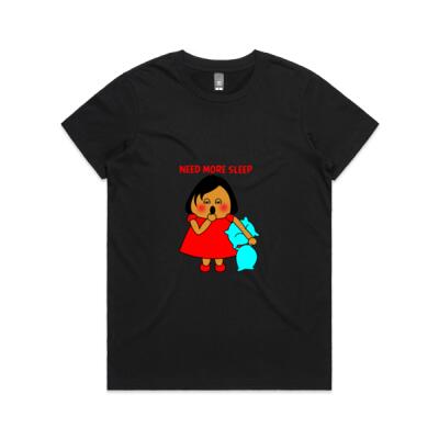 Red Girl - Need More Sleep!!! - AS Colour - Women's Maple Crew Tee Thumbnail