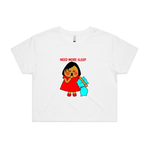 Red Girl - Need More Sleep!!! - AS COLOUR - Women's Crop Tee Thumbnail