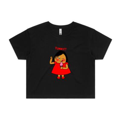 Red Girl - Yummy!!! - AS COLOUR - Women's Crop Tee Thumbnail