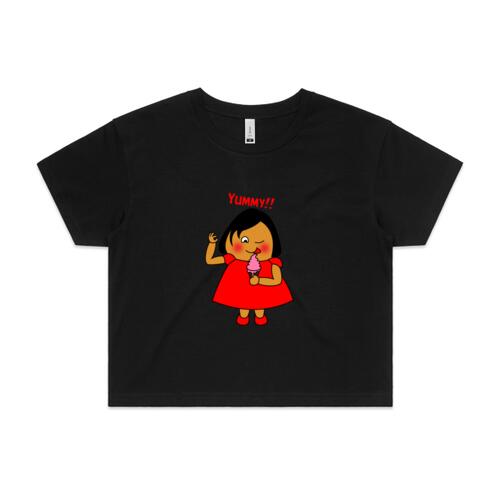 Red Girl - Yummy!!! - AS COLOUR - Women's Crop Tee Thumbnail