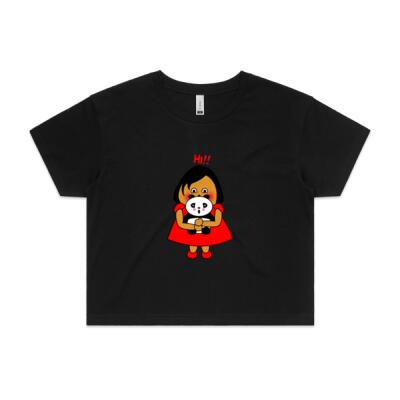Red Girl - Hi!!! - AS COLOUR - Women's Crop Tee Thumbnail