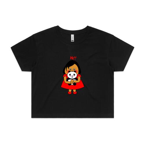 Red Girl - Hi!!! - AS COLOUR - Women's Crop Tee Thumbnail