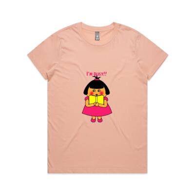 Pink Girl - I'm Busy - AS Colour - Women's Maple Crew Tee Thumbnail