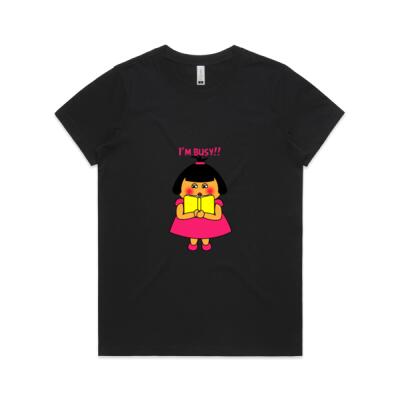 Pink Girl - I'm Busy - AS Colour - Women's  Maple ORGANIC Tee Thumbnail