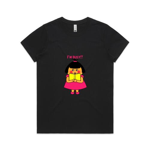 Pink Girl - I'm Busy - AS Colour - Women's  Maple ORGANIC Tee Thumbnail