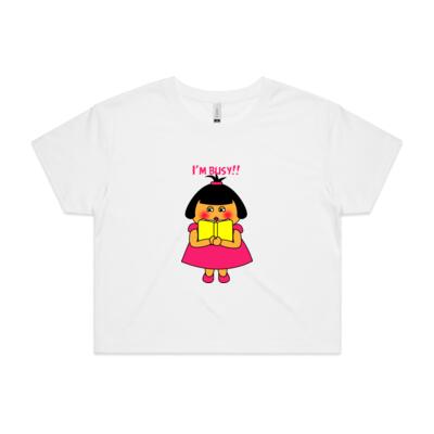Pink Girl - I'm Busy - AS COLOUR - Women's Crop Tee Thumbnail