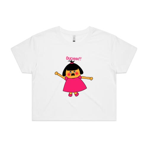 Pink Girl - OUCH!! - AS COLOUR - Women's Crop Tee Thumbnail