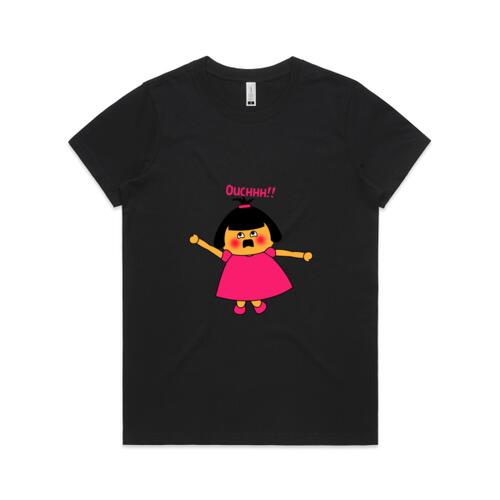 Pink Girl - OUCH!! - AS Colour - Women's  Maple ORGANIC Tee Thumbnail